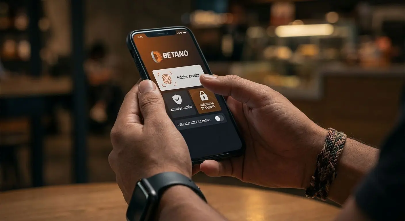 Autoexclusión activada en la app de Betano mostrando opciones de seguridad