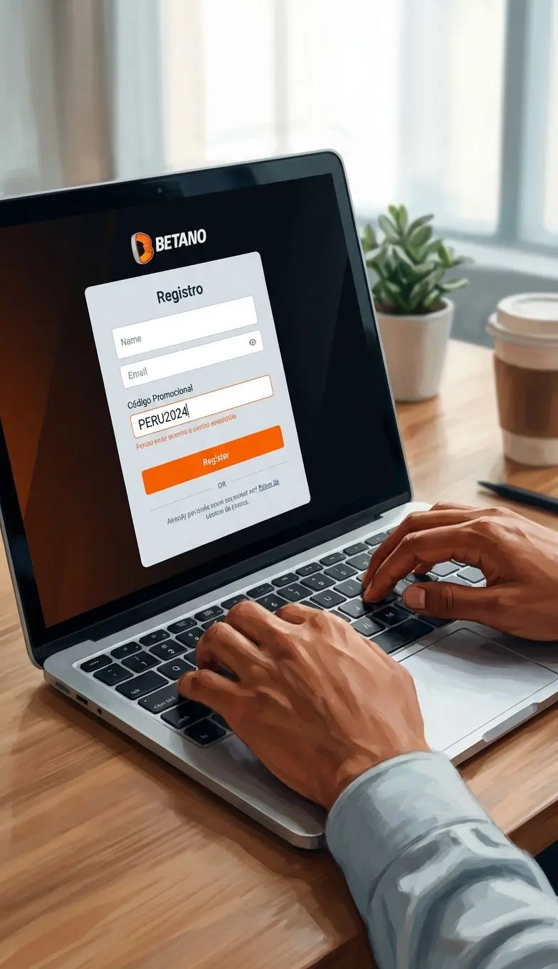 Formulario de registro en Betano donde se aplica el código promocional