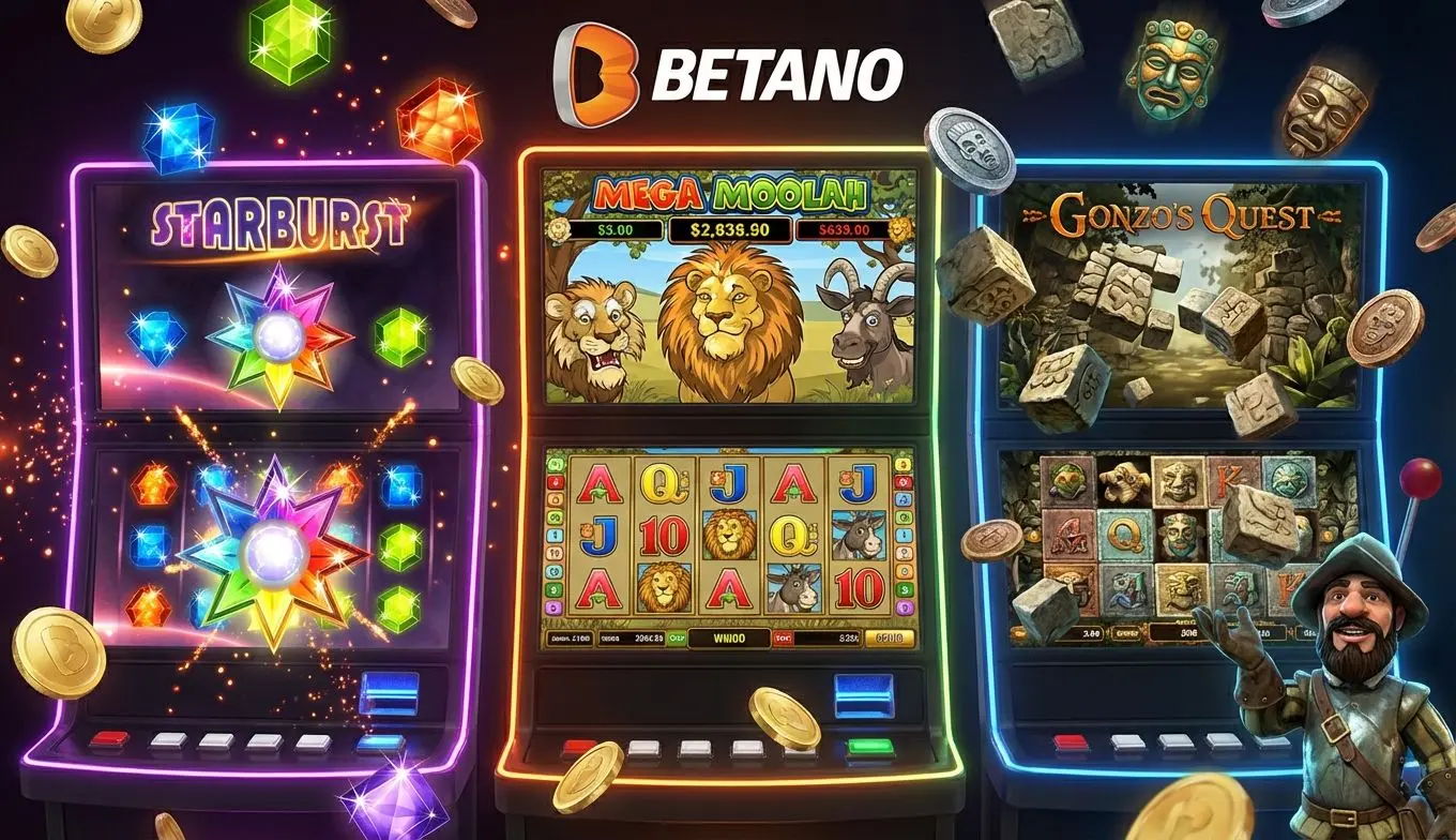 Tragamonedas Starburst, Mega Moolah y Gonzo's Quest destacadas en Betano Perú
