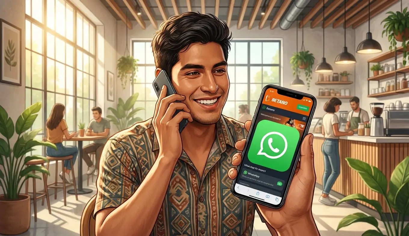 Usuario Betano Perú usando soporte en WhatsApp vía móvil